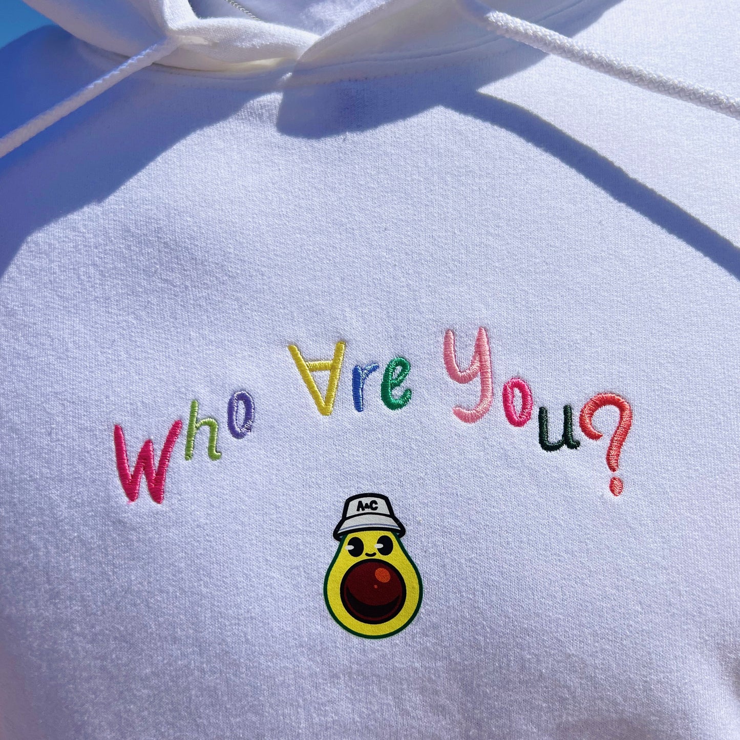 "WhO ArE yOu?" White Hoodie